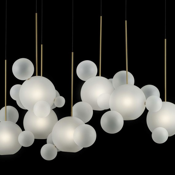 Giopato & Coombes - Bolle Frosted ZigZag Chandelier 34 Bubbles